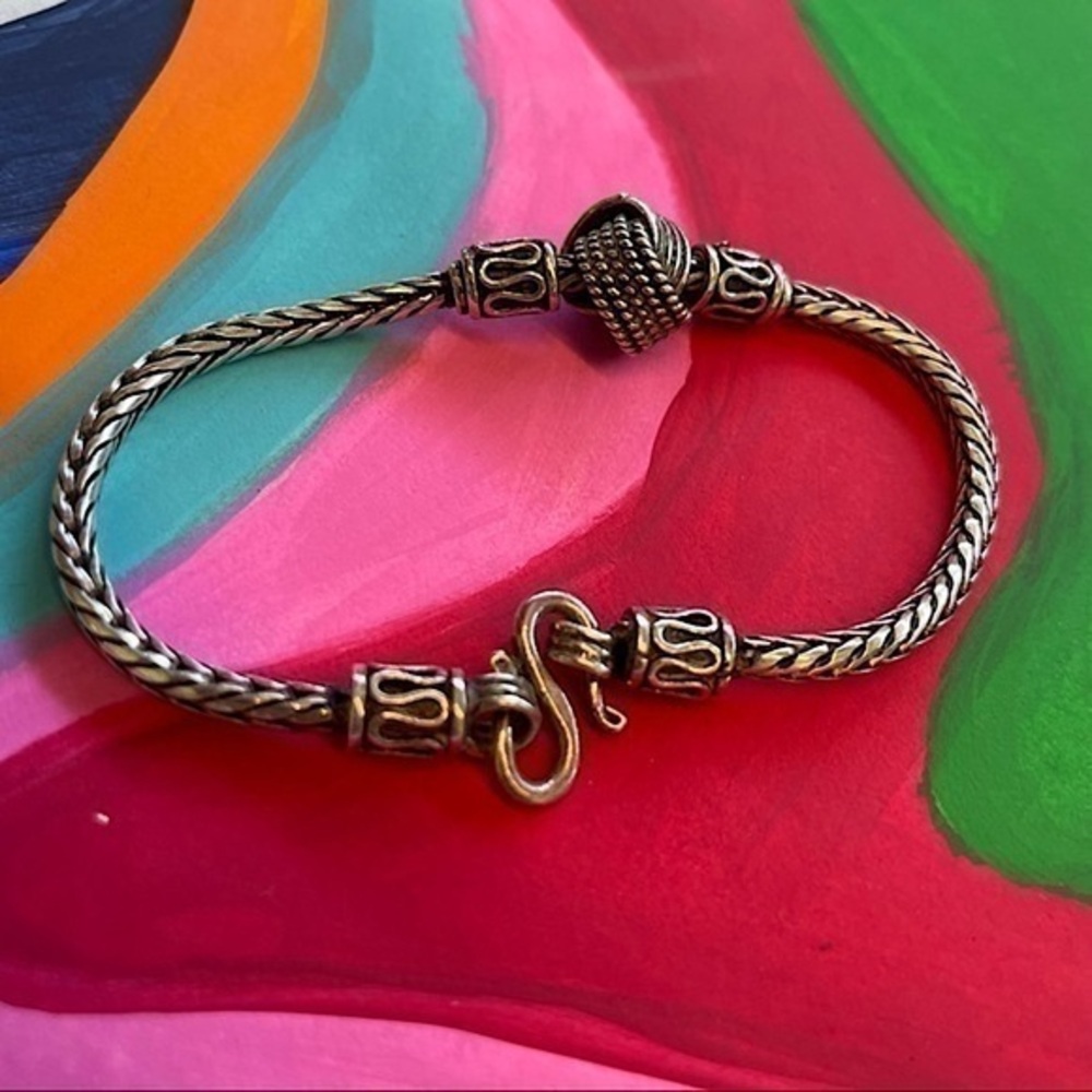 Modern Celtic Knot Sterling Silver Bracelet - Hook Closure - 925 Heavy